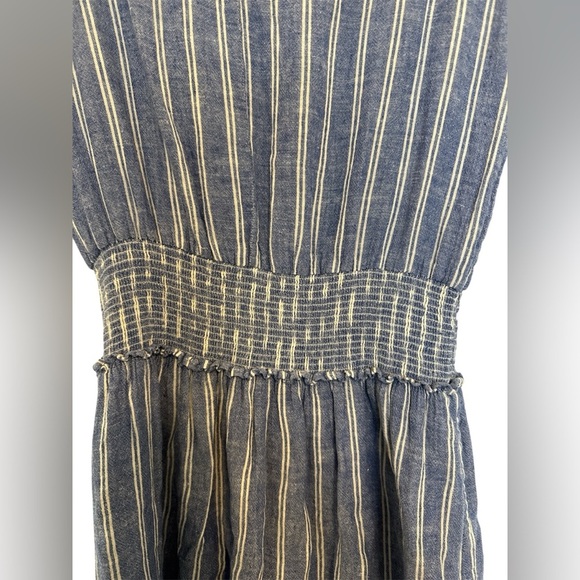 Rails Lucca Linen Blend Mini Dress Ramona Stripe (Blue/White) Size Medium - Picture 4 of 11